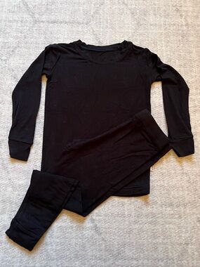 Little Sleepies Solid Black Bamboo Two-Piece LS Pajamas (2T)